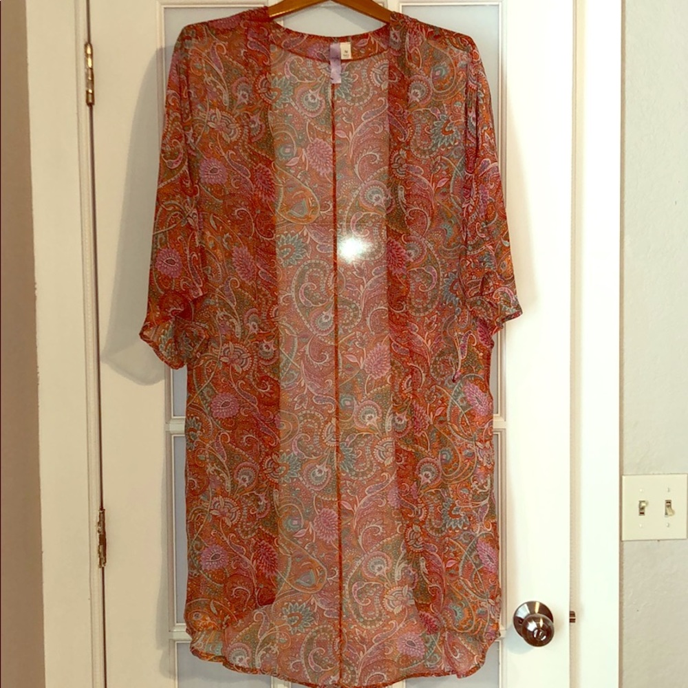 Bright Sheer layer kimono
